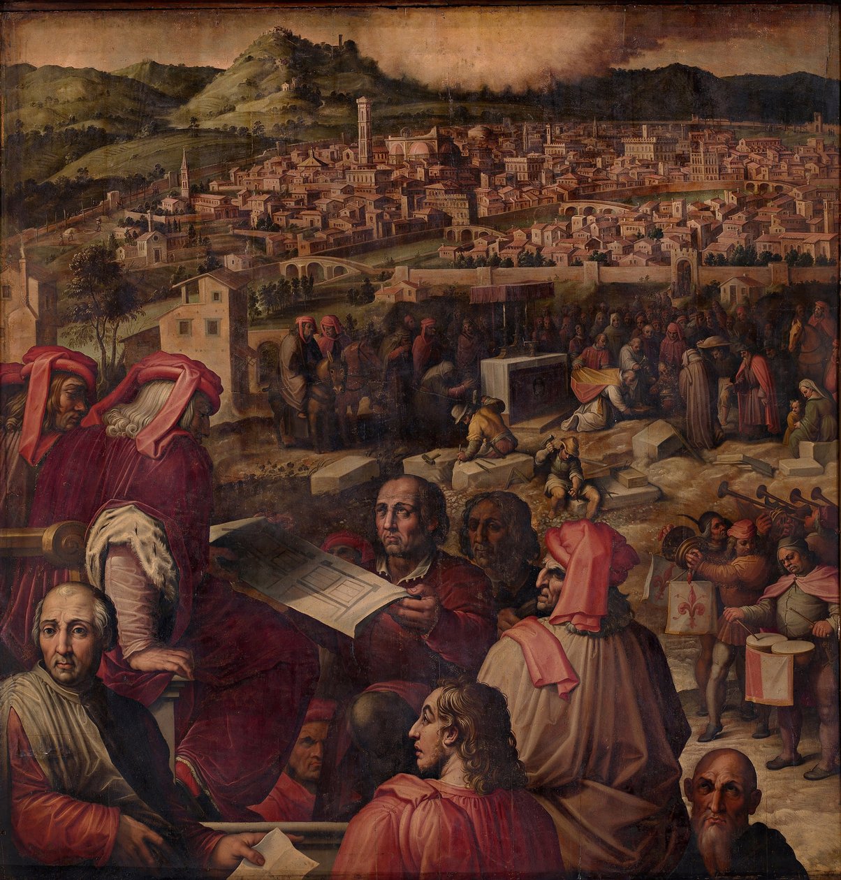 يوضح Arnolfo di Cambio خطة لتوسيع فلورنسا ، 1563-1565 بواسطة جورجيو فاساري
