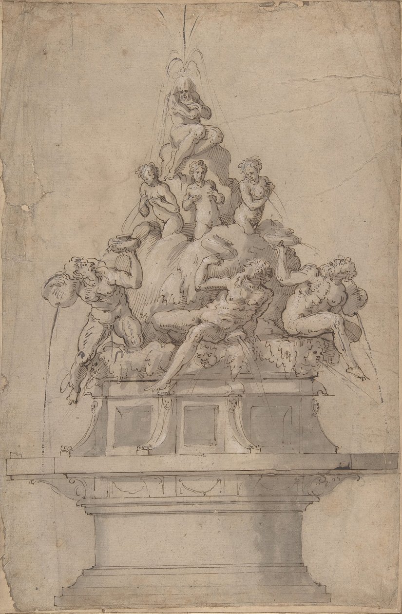 تصميم نافورة بها Rivergods and Nymphs. ، 1511-1574. بواسطة جورجيو فاساري