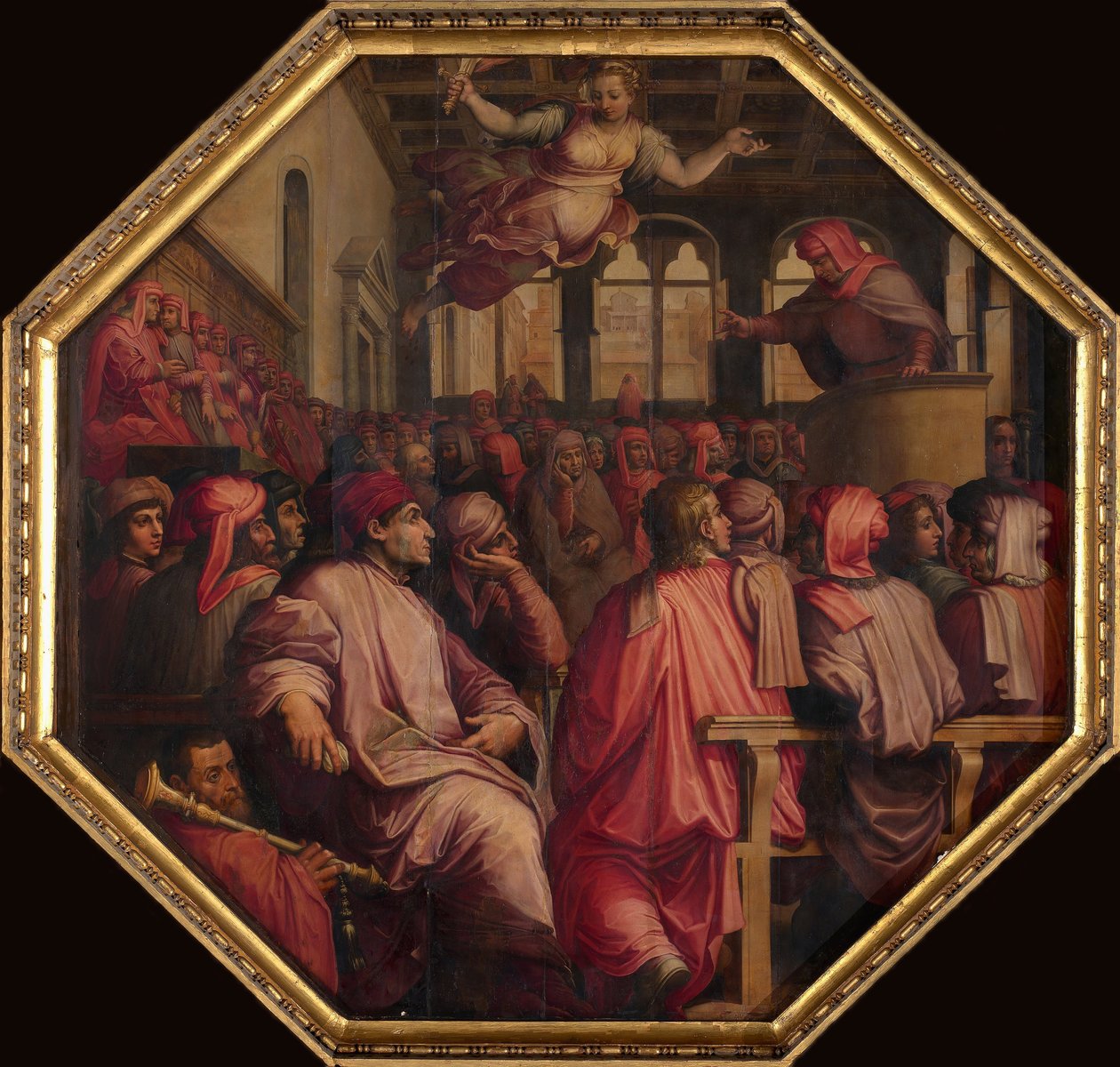 خطاب أنطونيو جياكوميني عن الحرب ضد بيزا في Sala dei Duecento ، 1563-1565 بواسطة جورجيو فاساري