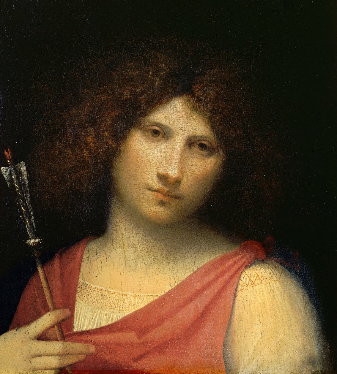 شباب يحملون سهمًا ، c.1505 (زيت على الحور) بواسطة Giorgione da Castelfranco