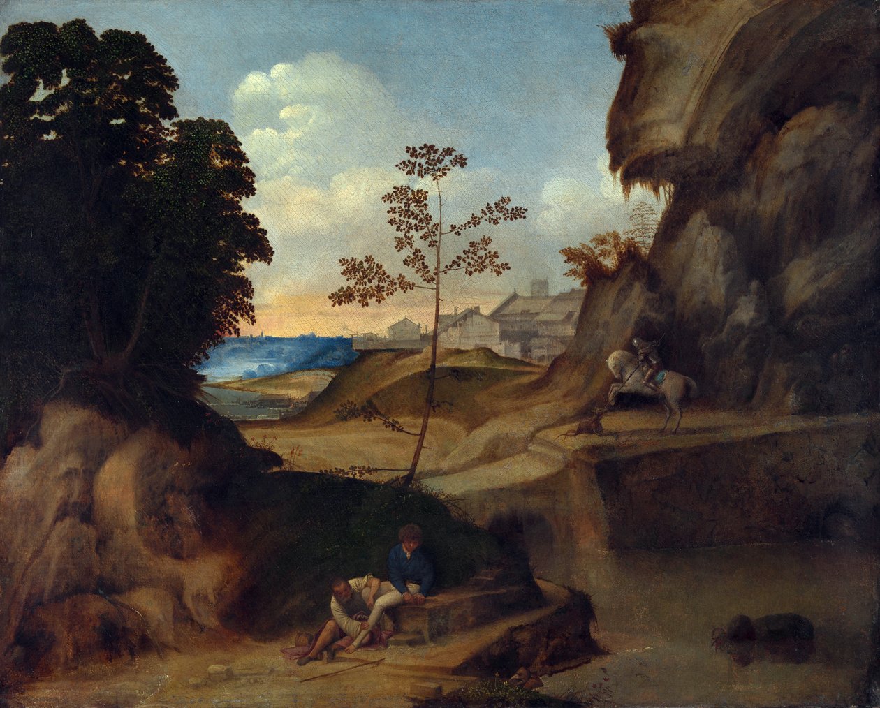 المناظر الطبيعية مع غروب الشمس بواسطة Giorgione da Castelfranco