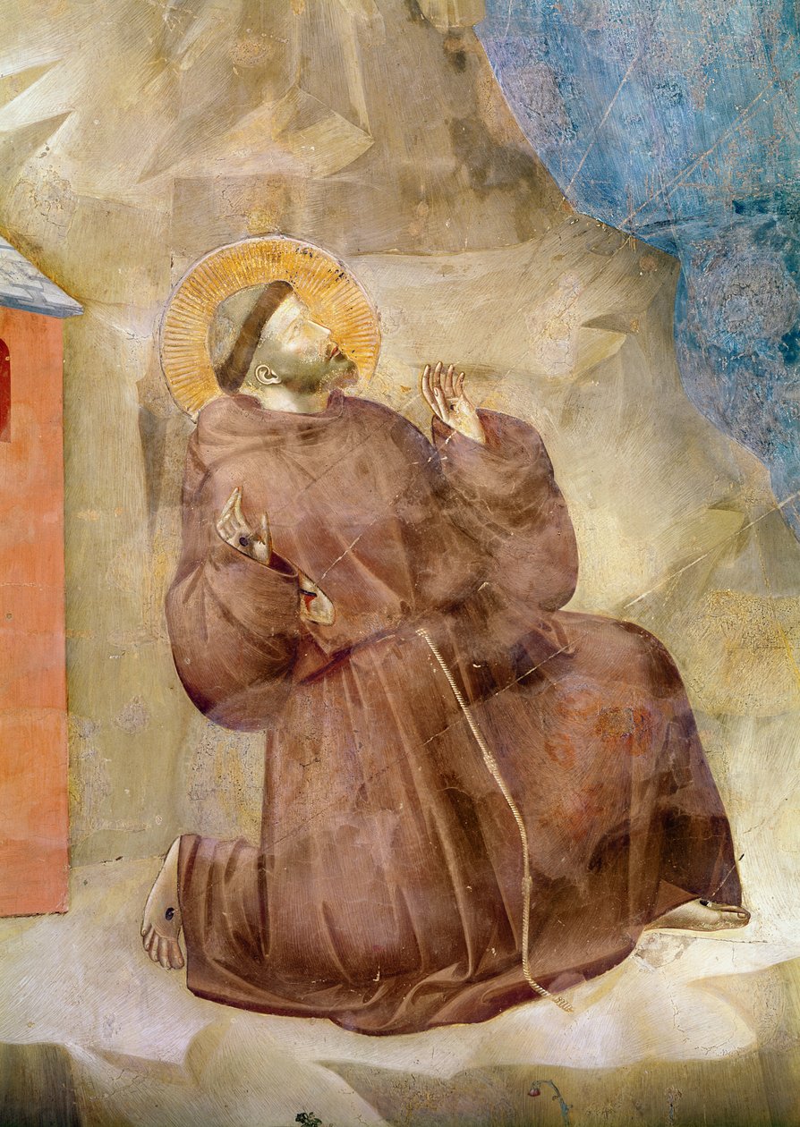 تلقي القديس فرنسيس الندبات ، تفاصيل القديس فرنسيس ، c.1297-99 (تفاصيل 62299) بواسطة جيوتو دي بوندوني