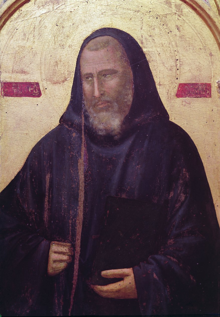 القديس بنديكت ، اللوحة أقصى اليمين من Badia Altarpiece ، c.1301 (درجة الحرارة على اللوحة) (تفاصيل 50341) بواسطة جيوتو دي بوندوني