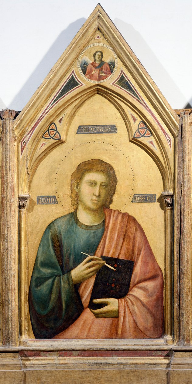 القديس يوحنا الإنجيلي ، تفاصيل من Badia Polyptych ، حوالي 1300 ، بواسطة Giotto (1267-1337) ، تمبرا على لوح ، 91x334 سم بواسطة جيوتو (سي 1266 1337)
