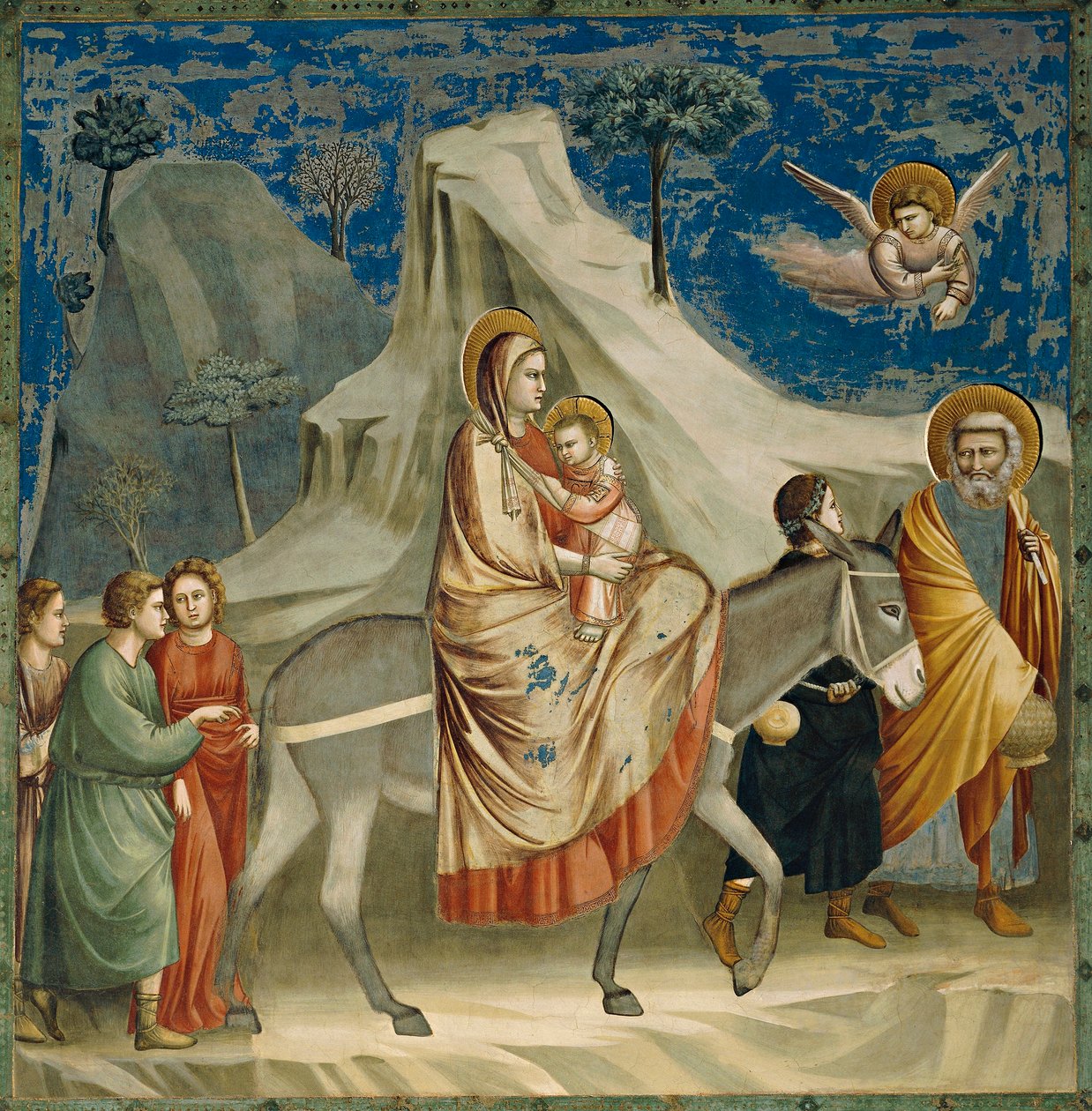 The Flight into Egypt, Detail from Life and Passion of Christ بواسطة جيوتو (سي 1266 1337)