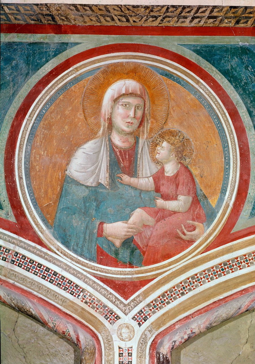 Virgin and child (Fresco بواسطة جيوتو (سي 1266 1337)