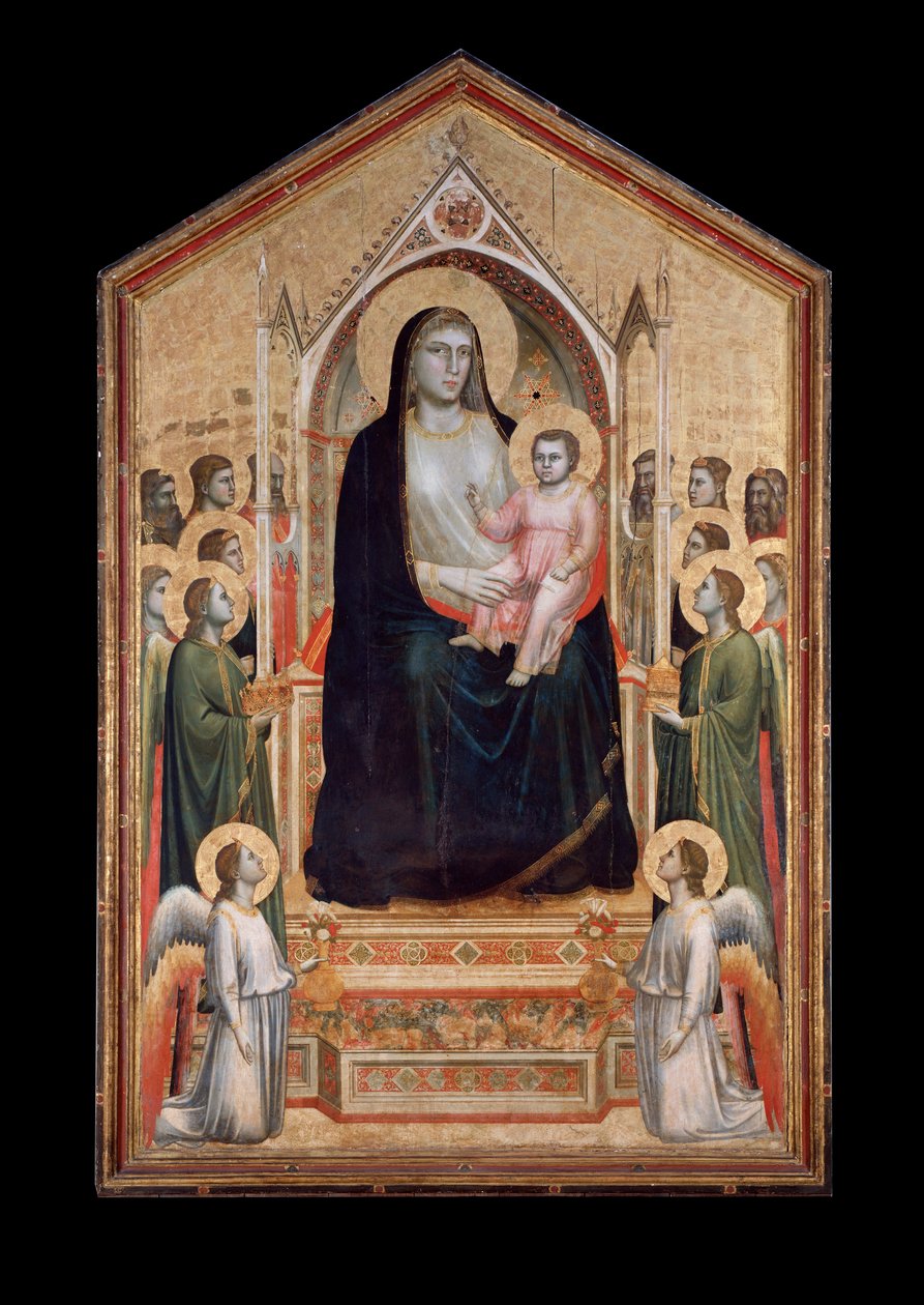 Virgin in majesty, surrounded by saints (tempera on wood, c.1310) بواسطة جيوتو (سي 1266 1337)