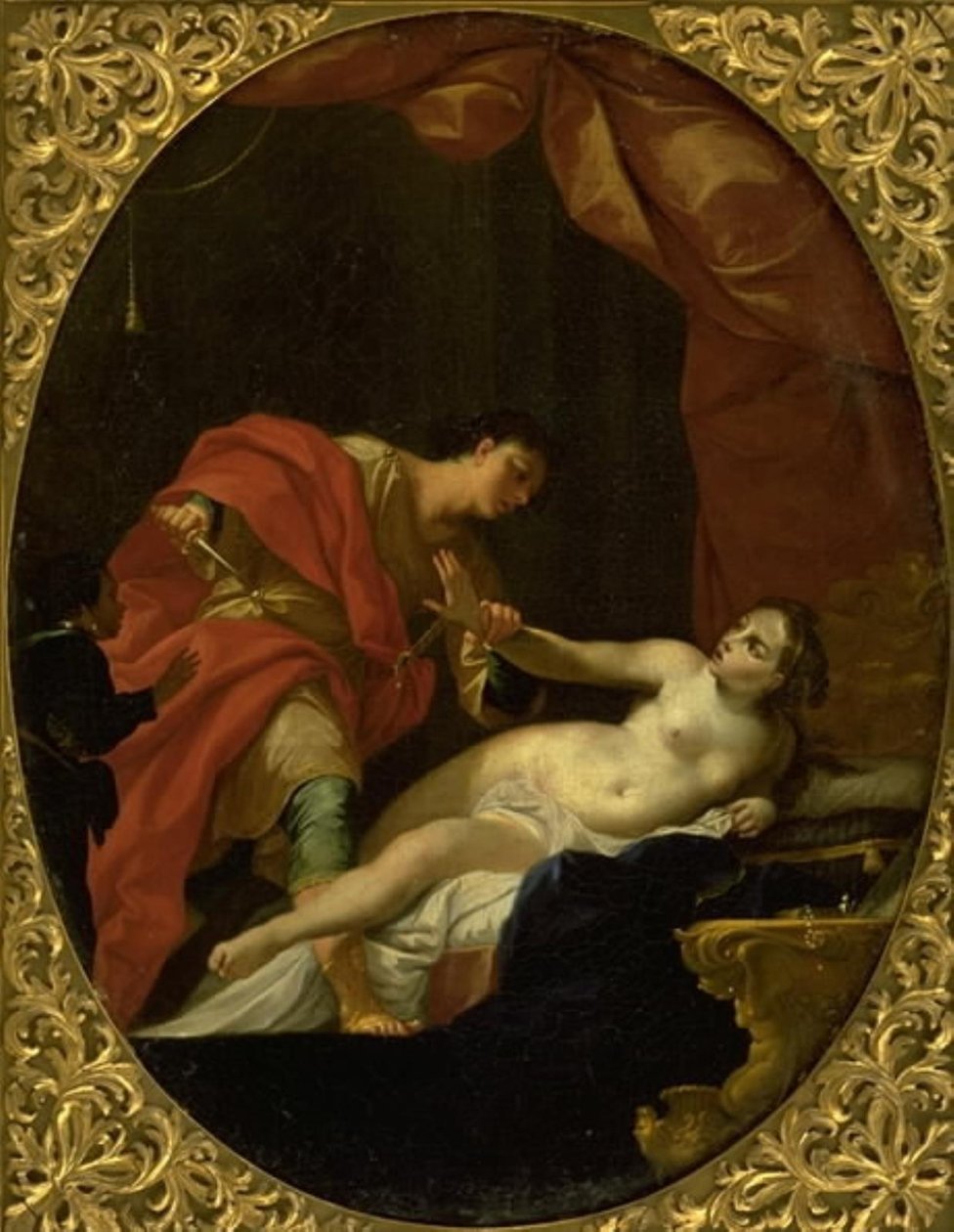 Tarquin يهدد Lucretia بواسطة جيوفان جوسيفو دال الوحيد