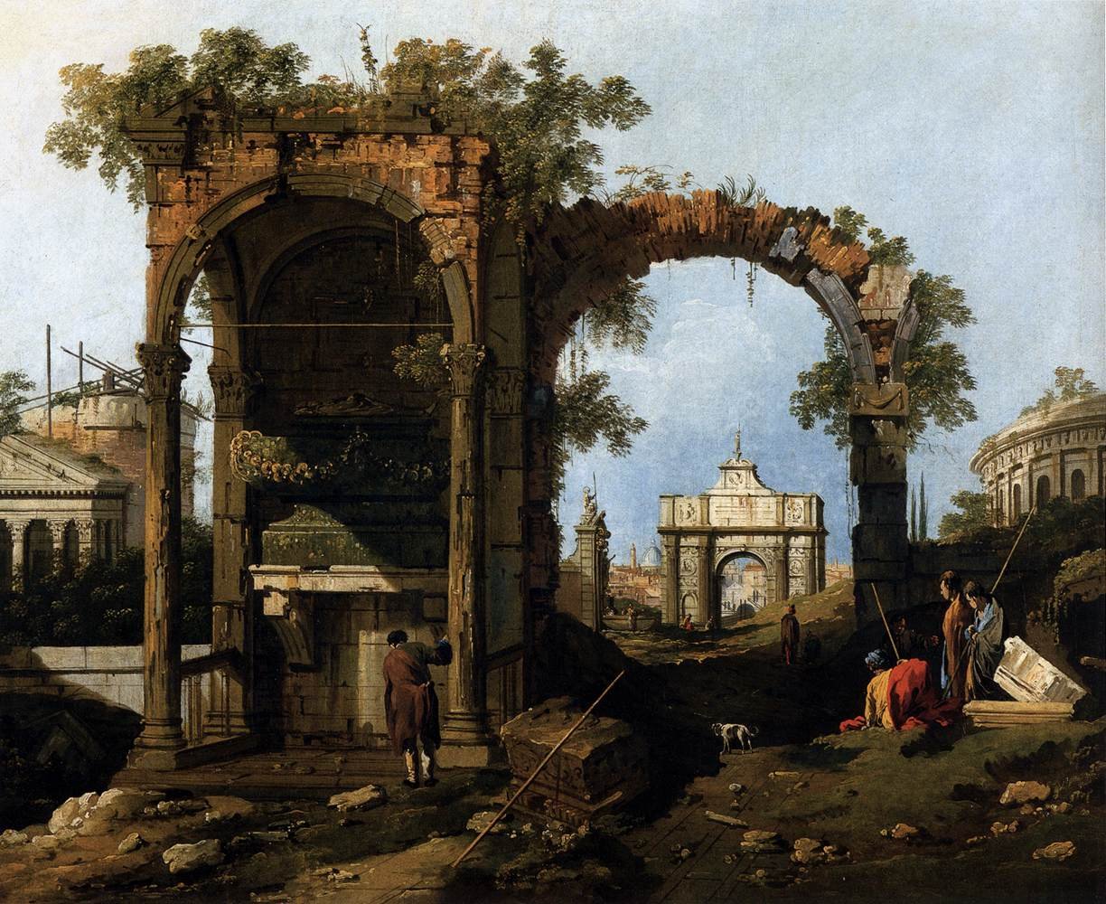 Capriccio مع الأطلال والمباني الكلاسيكية بواسطة قناة جيوفاني أنطونيو (كاناليتو)