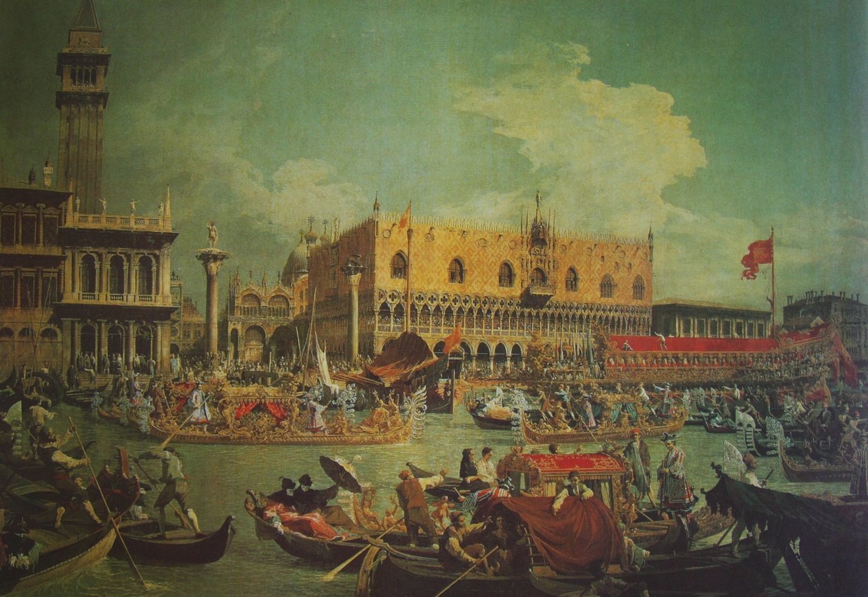 الانطلاق من Bucentaure لإشراك البحر بواسطة قناة جيوفاني أنطونيو (كاناليتو)