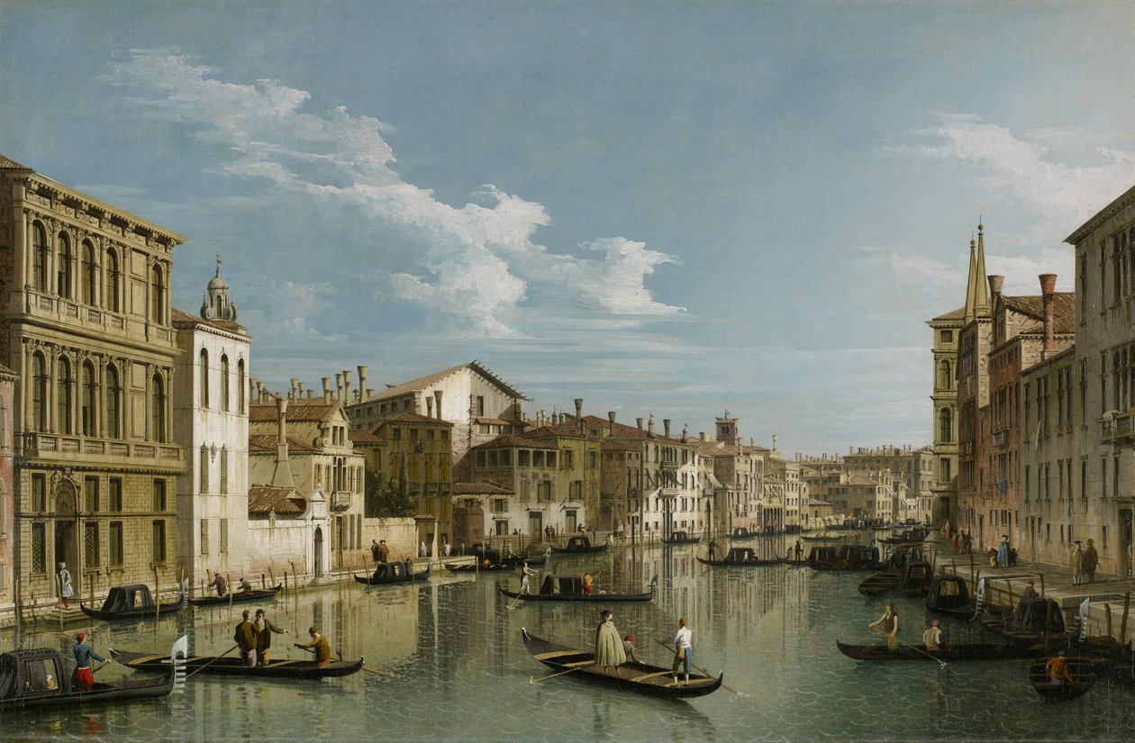 القناة الكبرى من Palazzo Flangini إلى Palazzo Bembo ، c.1740 بواسطة قناة جيوفاني أنطونيو (كاناليتو)