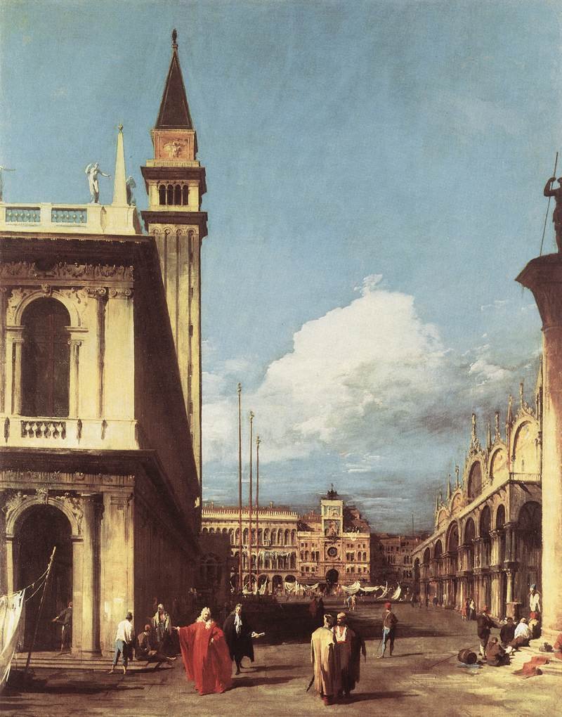 Piazzetta ، تطل على برج الساعة بواسطة قناة جيوفاني أنطونيو (كاناليتو)