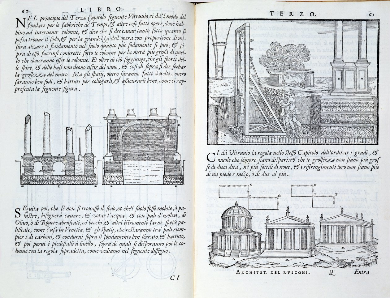 وضع الأسس ، من "Della Architettura" ، تم نشره عام 1590 بواسطة جيوفاني أنطونيو روسكوني