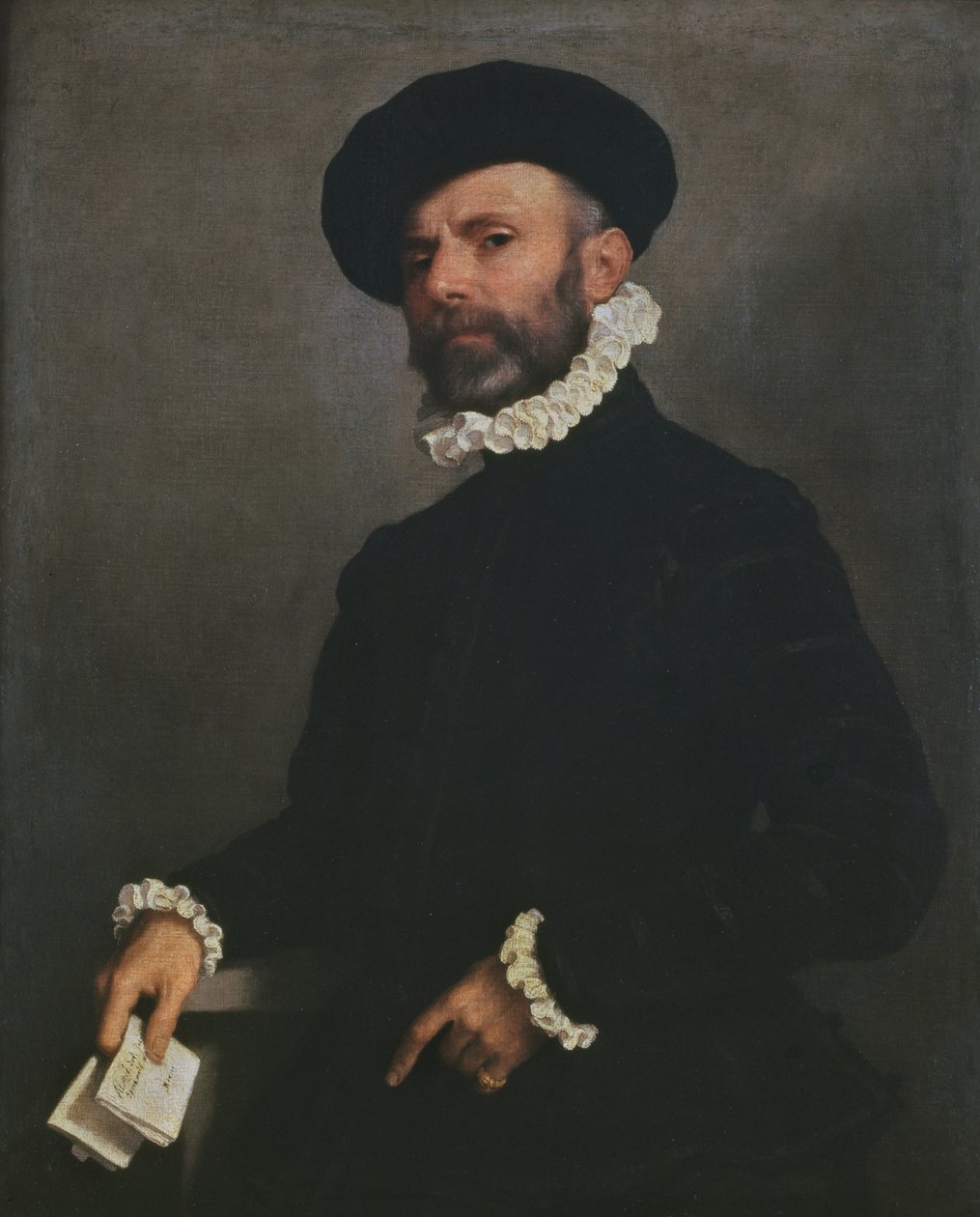 صورة لرجل يحمل رسالة ، c.1570-75 بواسطة جيوفاني باتيستا موروني