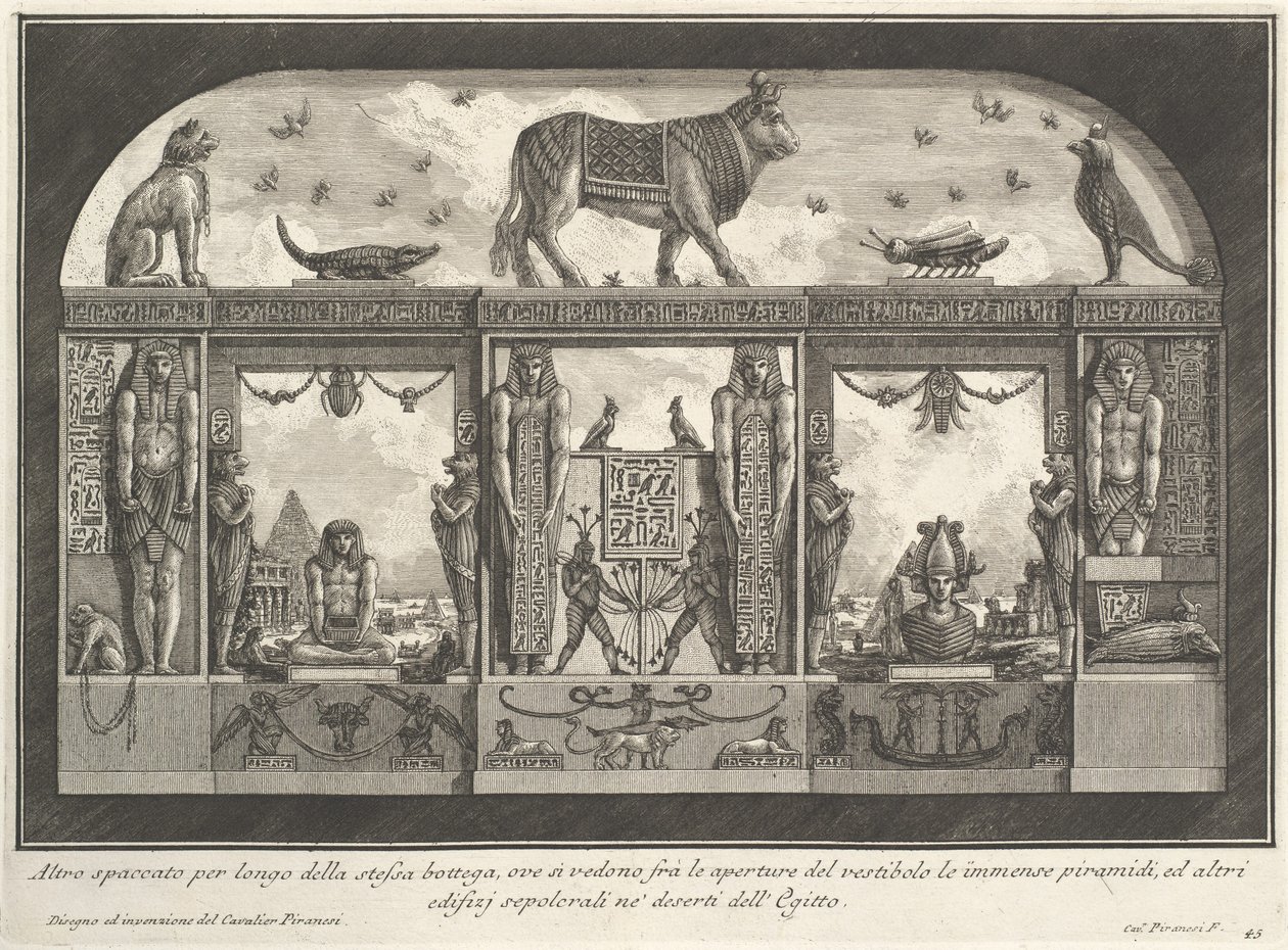 زخرفة جدارية مصرية ل Caffè degli Inglesi ، ساحة Spagna ، روما ، 1769. من طرق مختلفة لتزيين المسارات بواسطة جيوفاني باتيستا بيرانيسي