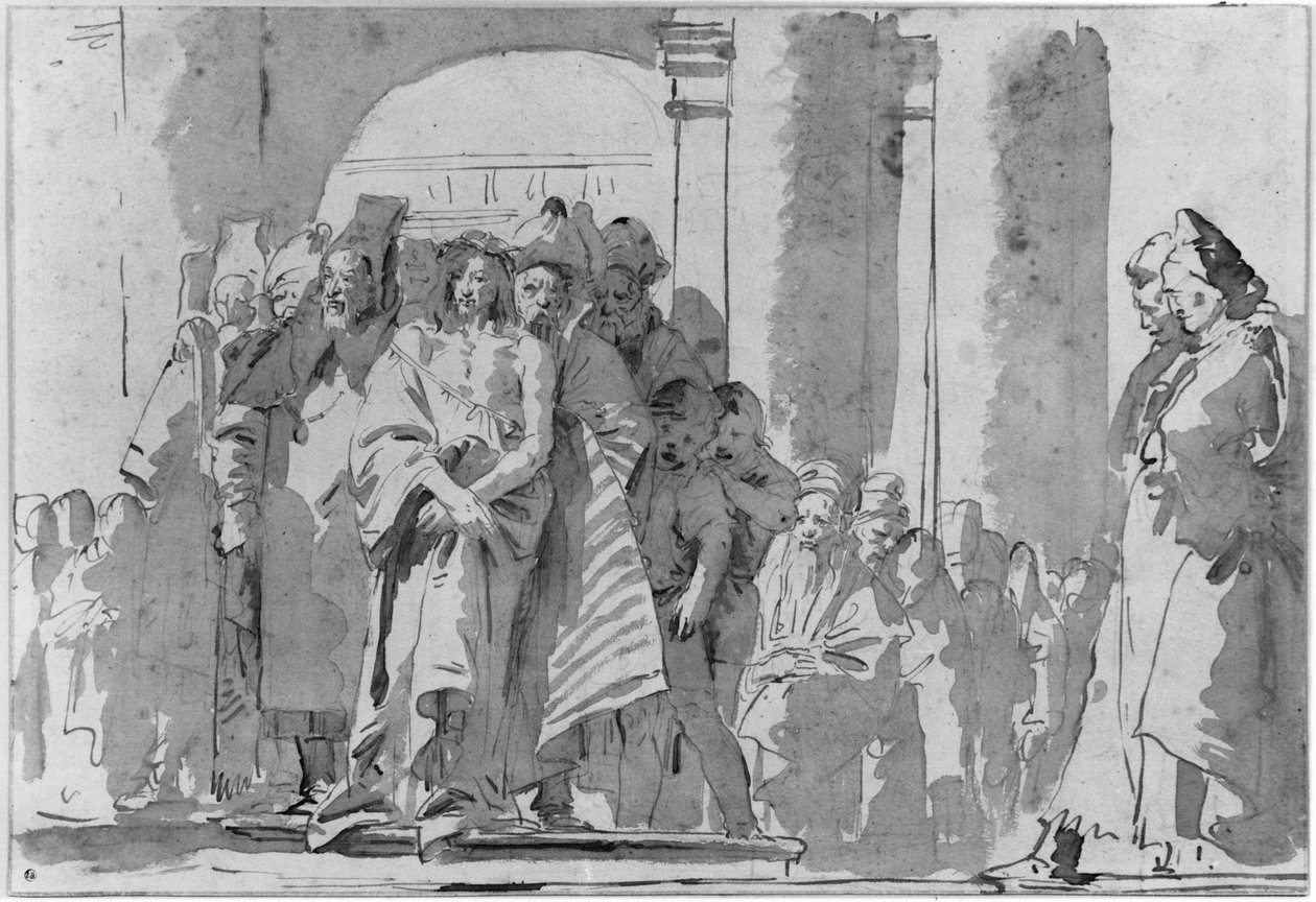 Ecce homo (قلم وحبر وغسل على ورق) بواسطة جيوفاني باتيستا تيبولو