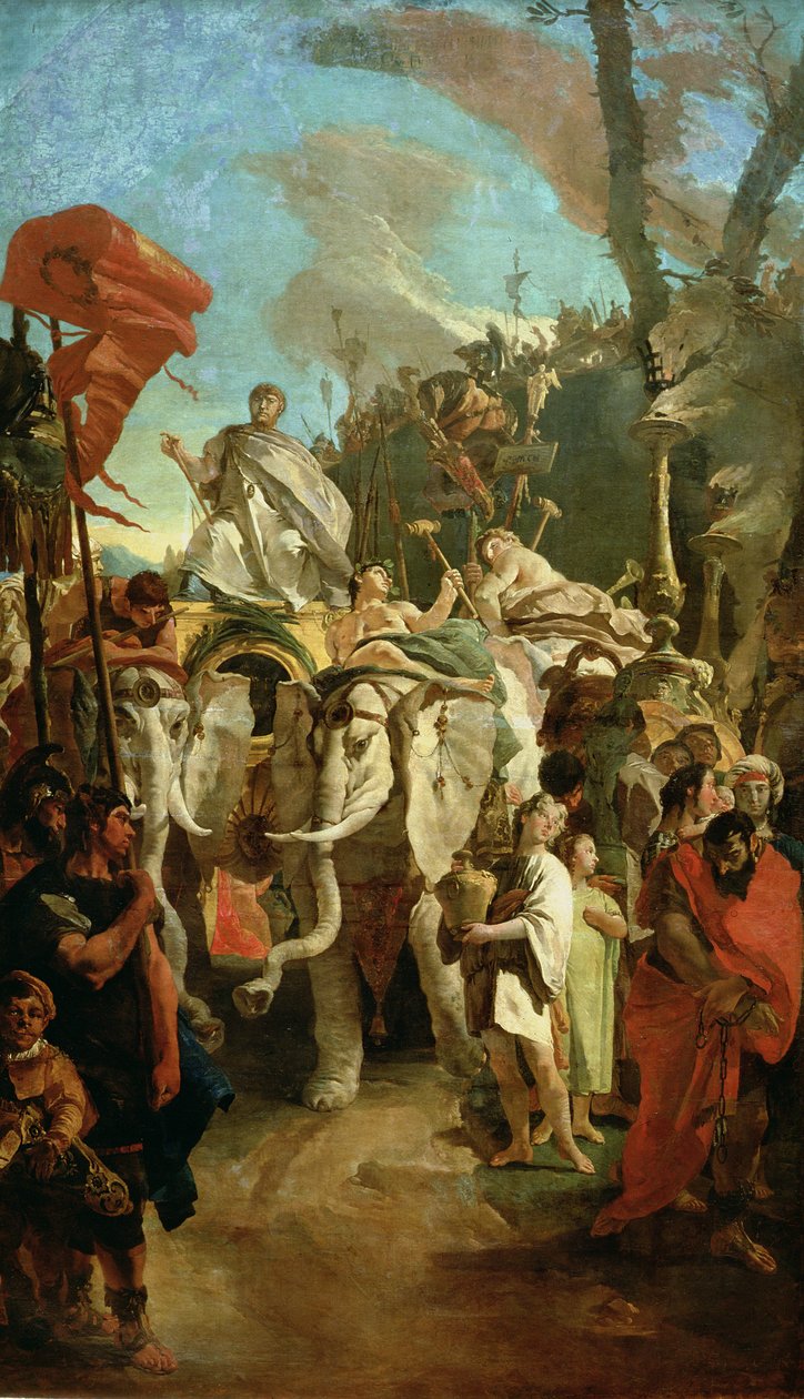انتصار القائد مانيوس كوريوس دناتوس ، 1725-30 بواسطة جيوفاني باتيستا تيبولو