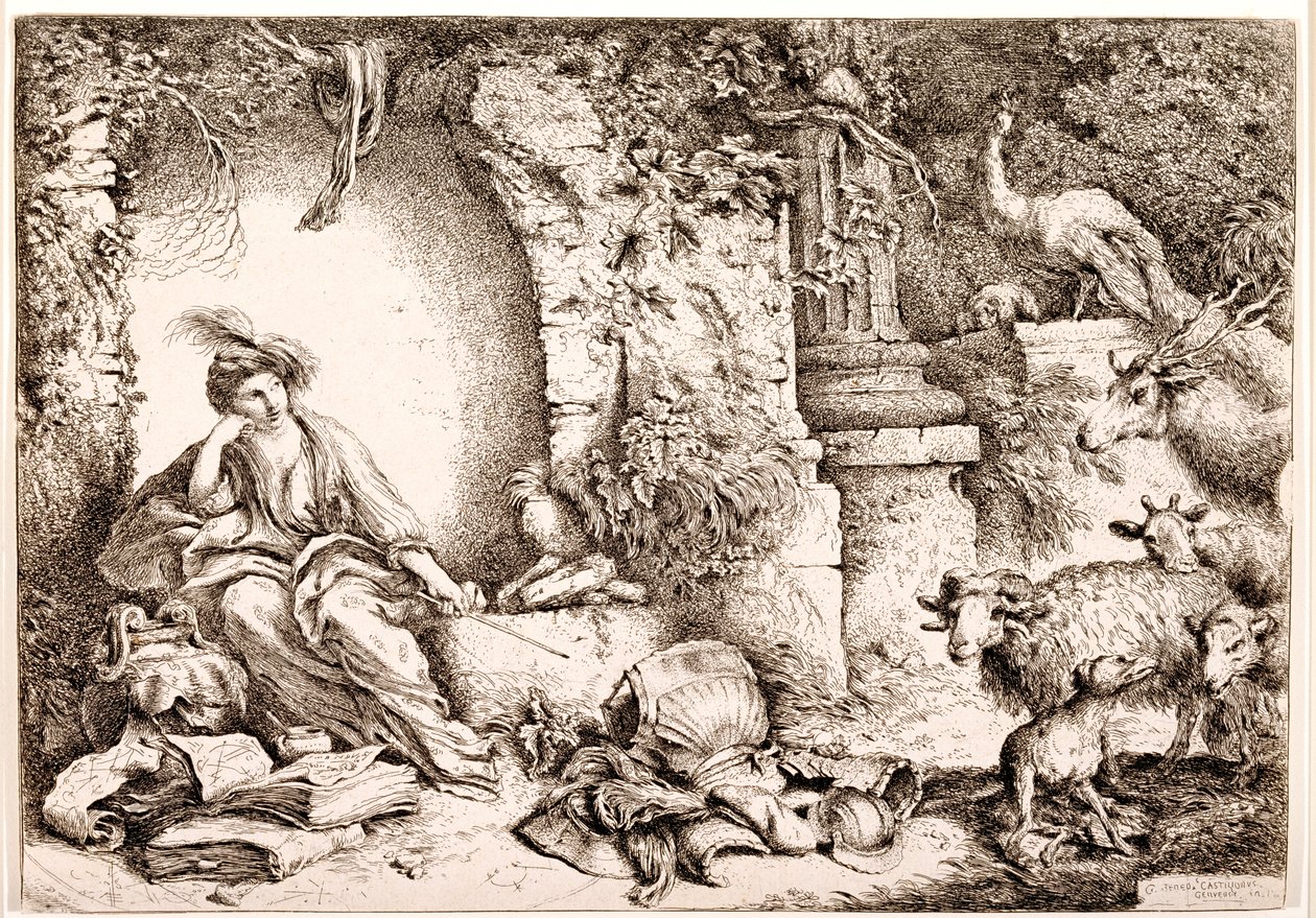 Circe تغيير Ulysses الرجال إلى وحوش ، c.1650-1651 بواسطة جيوفاني بينيديتو كاستيجليون