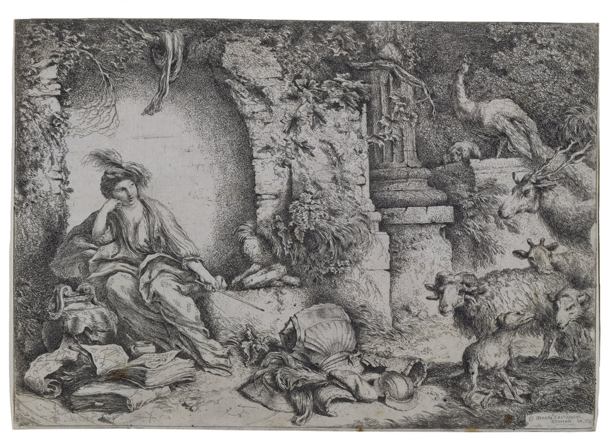 Circe تغيير Ulysses الرجال إلى الوحوش ، أوائل الخمسينات من القرن السادس عشر بواسطة جيوفاني بينيديتو كاستيجليون