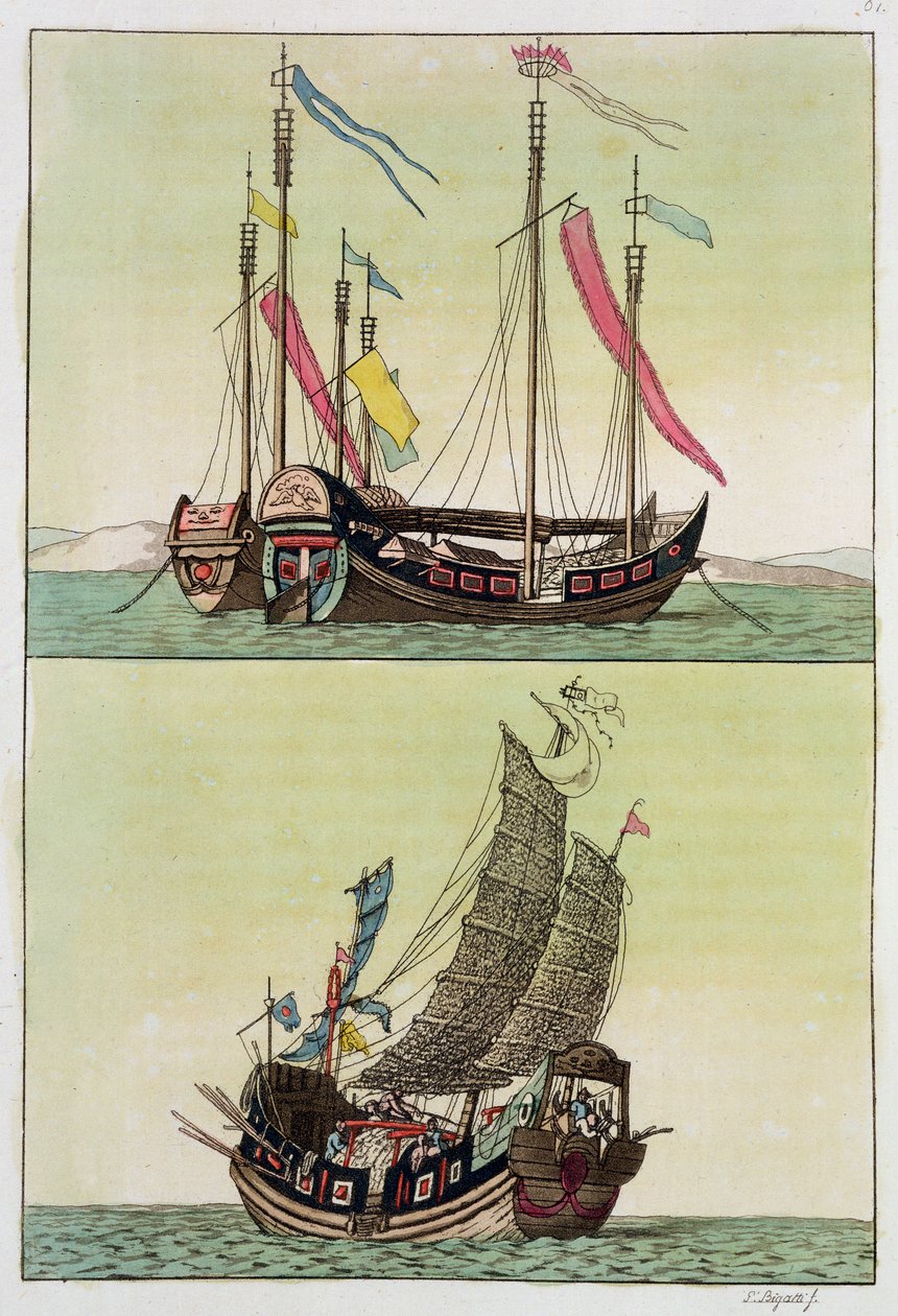 نوعان من الخردة الصينية ، رسم توضيحي من "Le Costume Ancien et Moderne" بقلم جوليو فيراريو ، تم نشره في 1820s-30s بواسطة جيوفاني بيجاتي