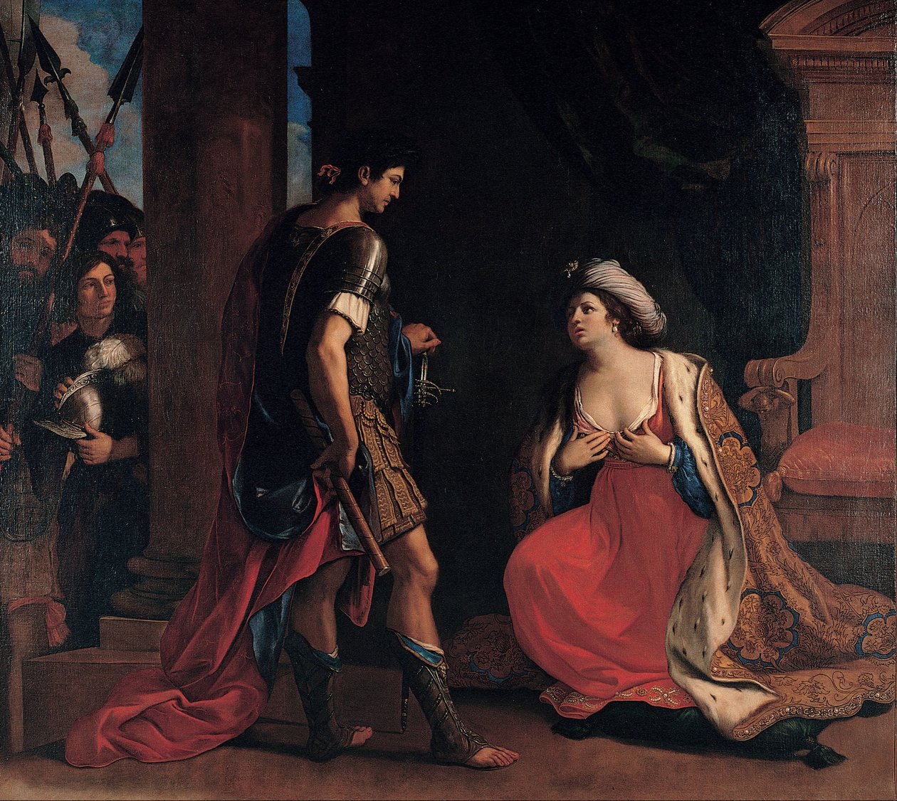 كليوباترا وأوكتافيان بواسطة جيوفاني فرانشيسكو باربيري (Il Guercino)