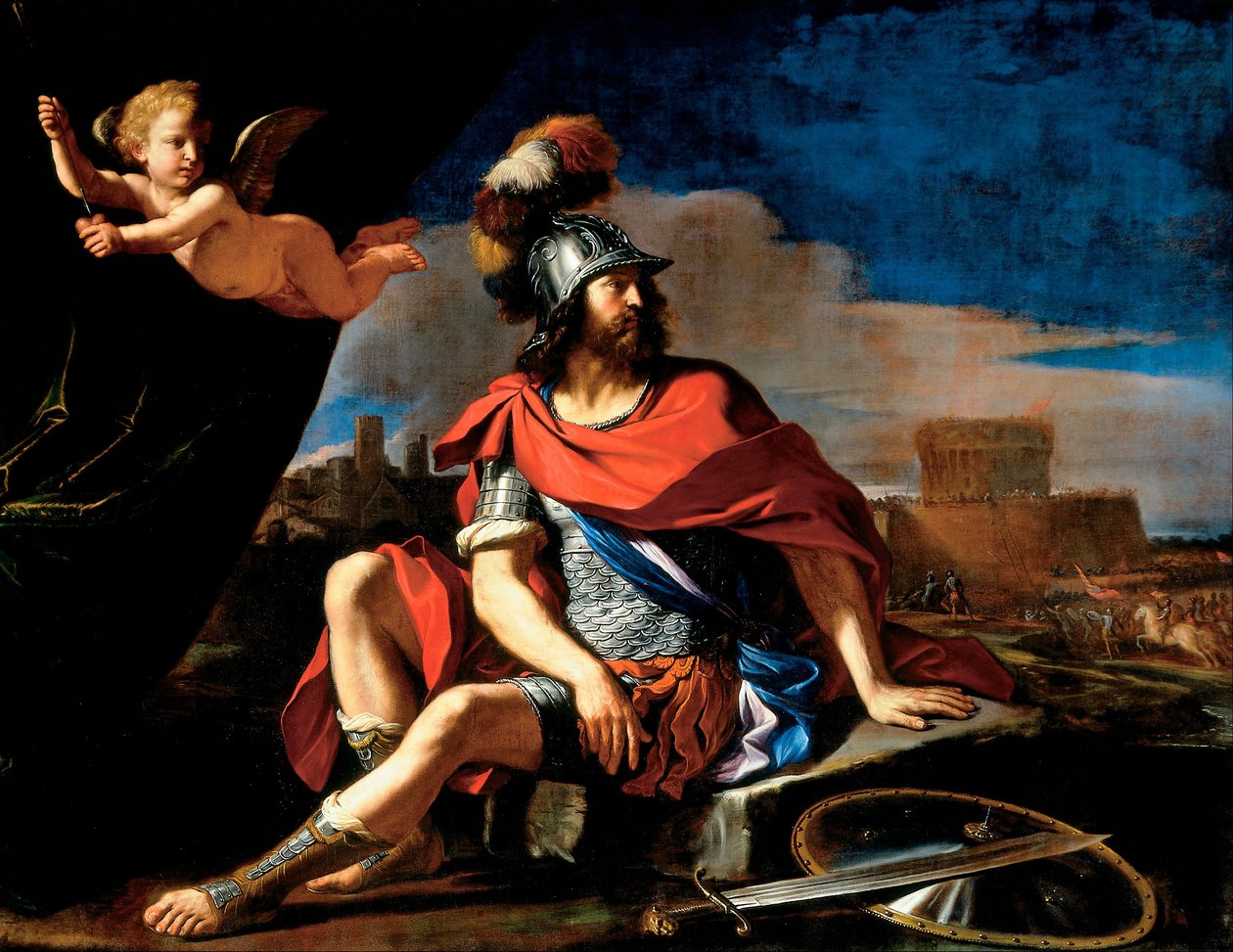 المريخ مع كيوبيد بواسطة جيوفاني فرانشيسكو باربيري (Il Guercino)