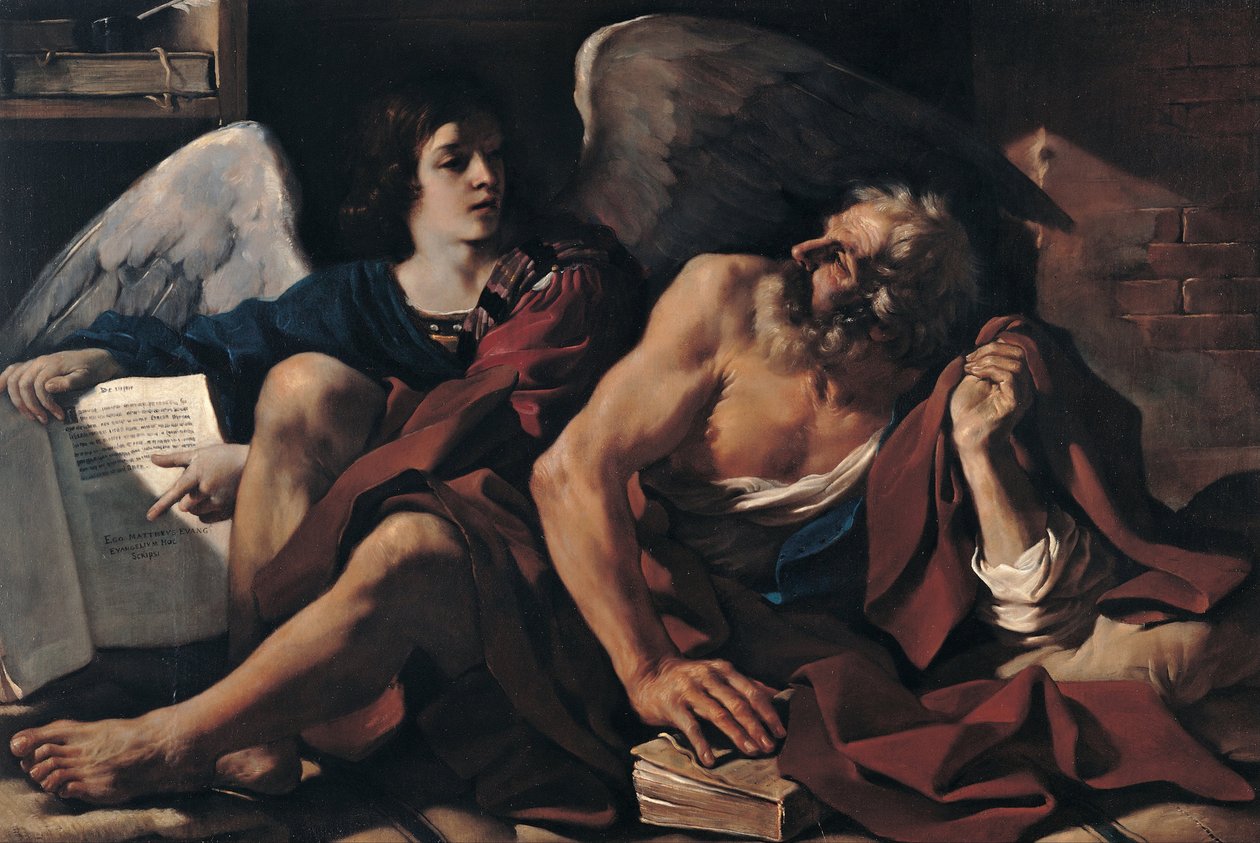 القديس متى والملاك بواسطة جيوفاني فرانشيسكو باربيري (Il Guercino)