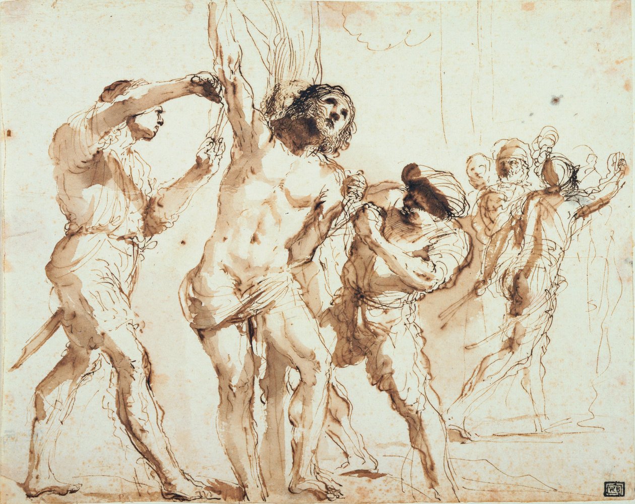 دراسة استشهاد القديس بارثولوميو بواسطة جيوفاني فرانشيسكو باربيري (Il Guercino)