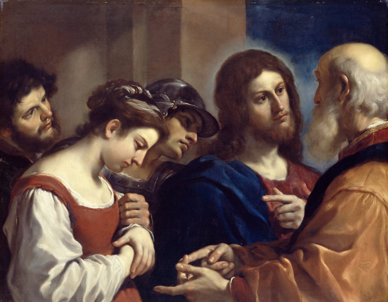 المرأة المأخوذة في الزنا بواسطة جيوفاني فرانشيسكو باربيري (Il Guercino)