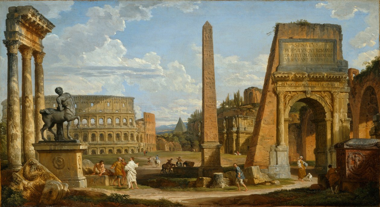 منظر Capriccio للآثار الرومانية ، 1737 بواسطة جيوفاني باولو بانيني