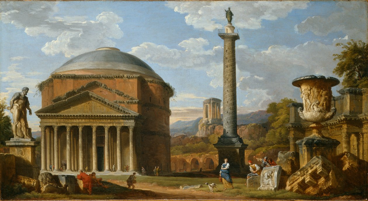 Capriccio من الآثار الرومانية مع البانثيون ، 1737 بواسطة جيوفاني باولو بانيني