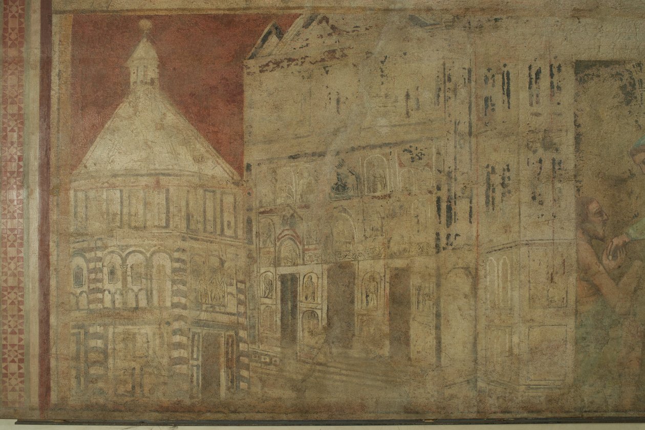 تفاصيل وصول الرهبان الرمادي إلى لوحة جدارية في فلورنسا بواسطة Giovanni di Niccolo del Biondo