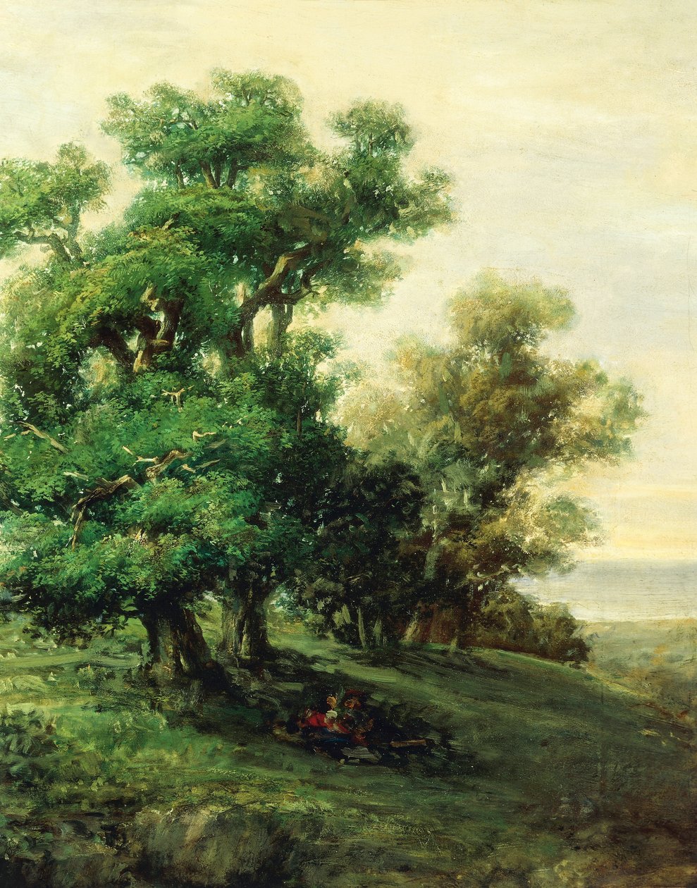 منظر طبيعي ، بقلم جيوفاني كارنفالي أو كارنيفالي المعروف باسم Piccio (1804-1873) ، التفاصيل بواسطة جيوفاني كارنفالي