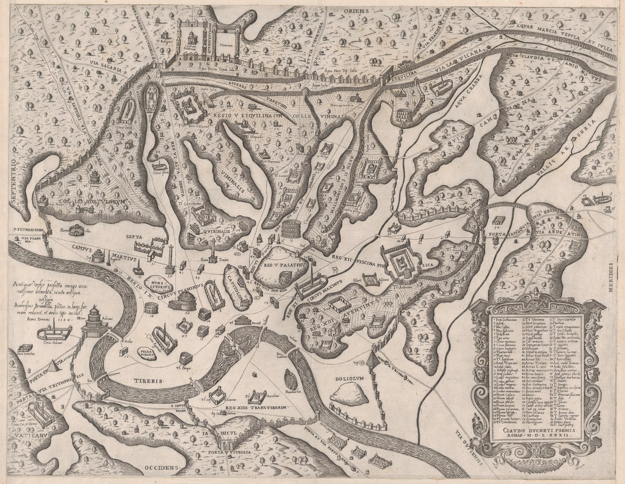 مرآة العظمة الرومانية: روما القديمة وتلالها من الغرب ، 1582. ، 1582 بواسطة جيوفاني أمبروجيو برامبيلا