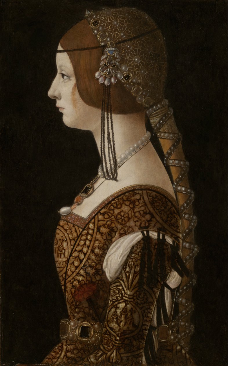 بيانكا ماريا سفورزا ، ج .1493 بواسطة جيوفاني أمبروجيو دي بريديس