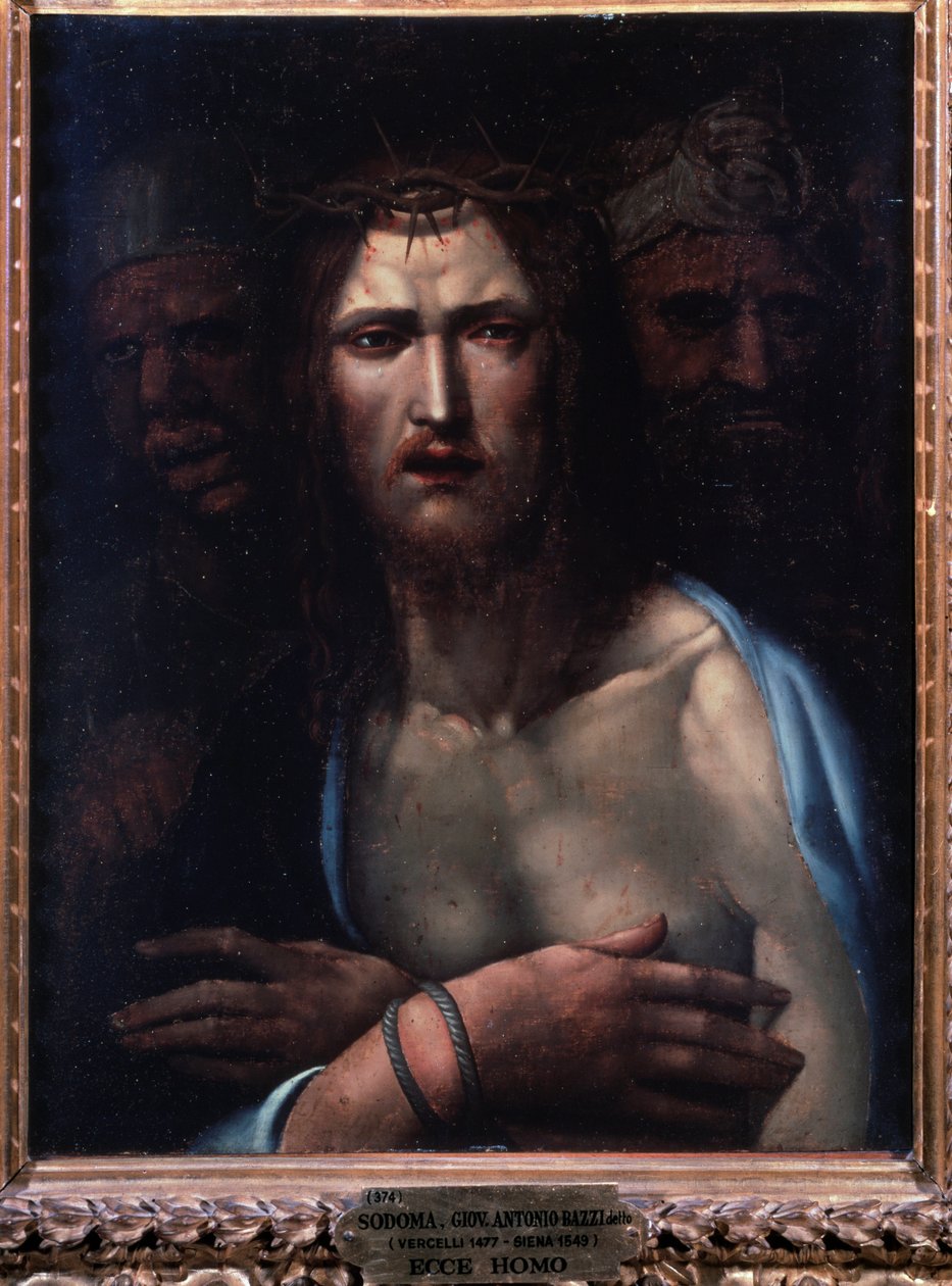 Ecce homo - oil on wood بواسطة جيوفاني أنطونيو بزي سودوما