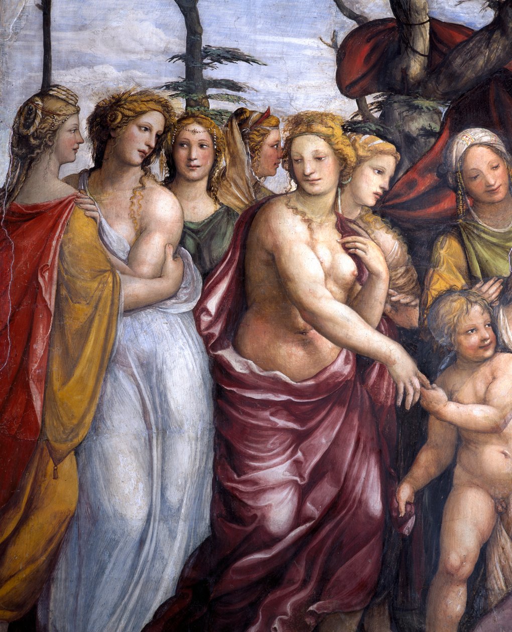 قاعة Sala delle Nozze di Alessandro e Rossana في قاعة زواج الإسكندر الأكبر 356-323 قبل الميلاد وتفاصيل روكسان لبنات داريوس الثالث ، c.1513 تفاصيل جدارية 107224 بواسطة جيوفاني أنطونيو بزي سودوما
