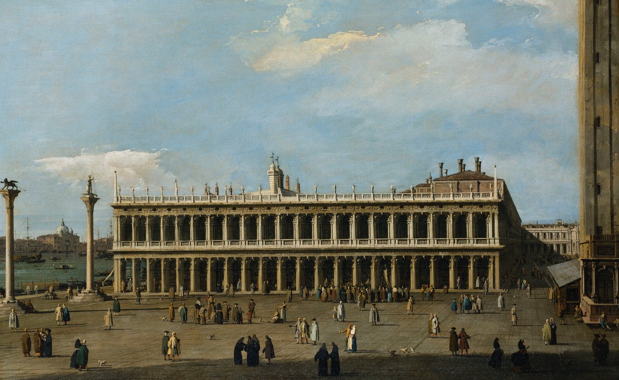 المكتبة و Piazzetta ، البندقية ، من قصر دوجي ، بواسطة قناة جيوفاني أنطونيو (كاناليتو)