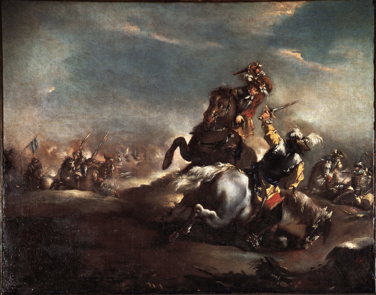 مبارزة فرسان (قتال الفرسان) لوحة لجيوفاني أنطونيو غواردي (1699-1760) متحف البندقية كورير بواسطة جيوفاني أنطونيو جاردي