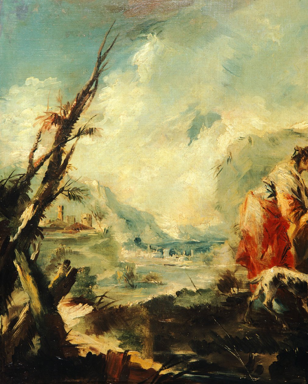 توبياس يشفي والده بواسطة جيوفاني أنطونيو غواردي (1699-1760) ، التفاصيل ، كنيسة رئيس الملائكة رافائيل ، البندقية بواسطة جيوفاني أنطونيو جاردي