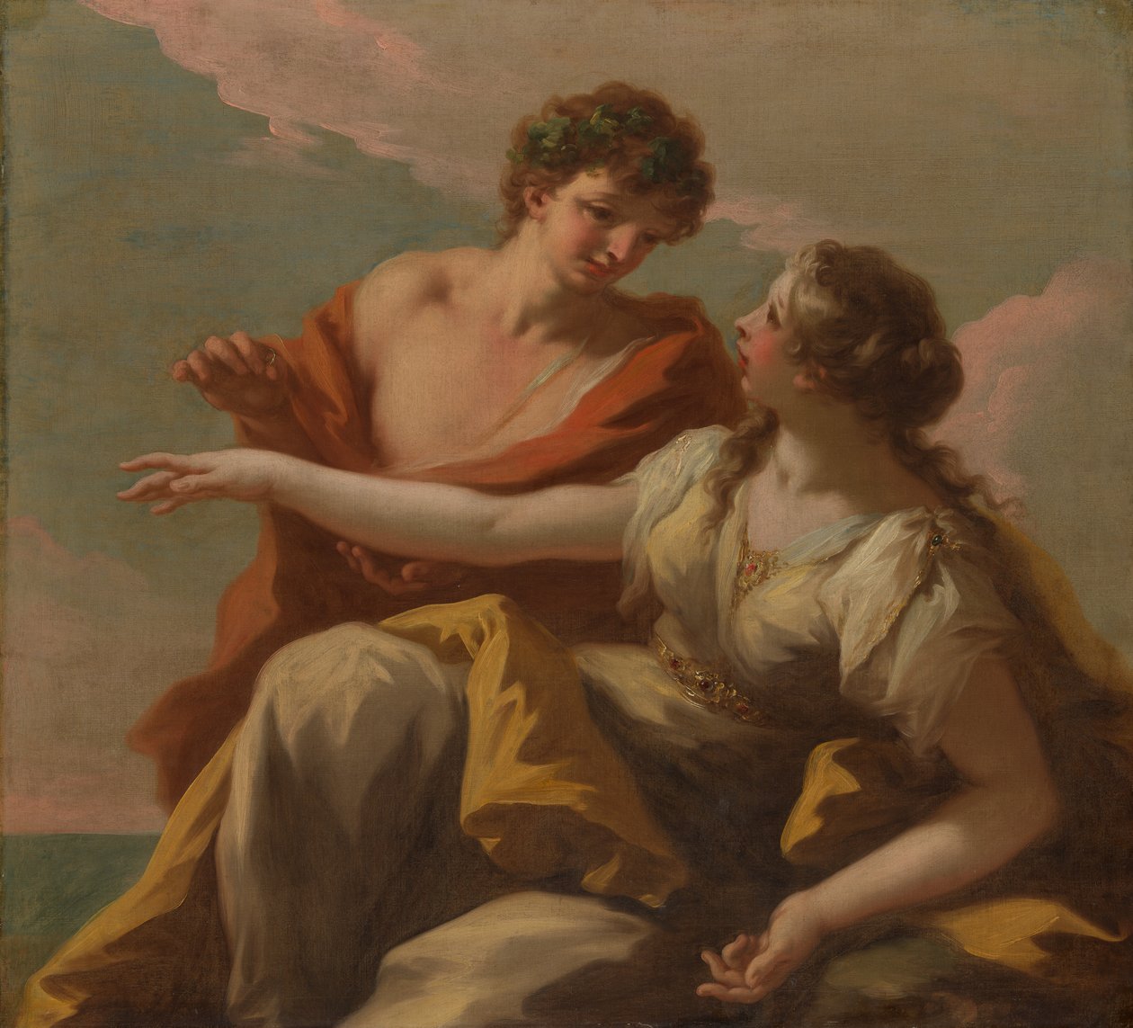 باكوس وأريادن ، 1720s. بواسطة جيوفاني أنطونيو بيليجريني