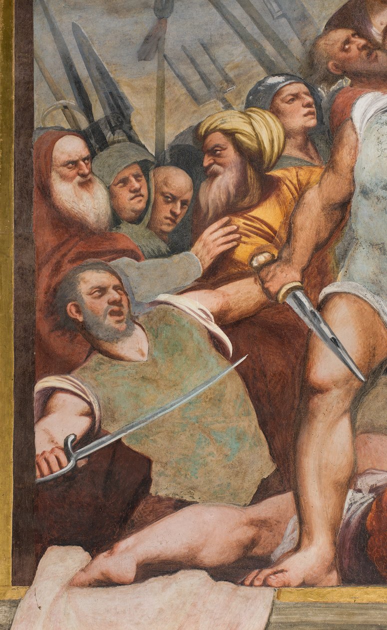 Central Aisle, First South Span, Christ nailed to the Cross, The Pordenone بواسطة جيوفاني أنطونيو بوردينوني