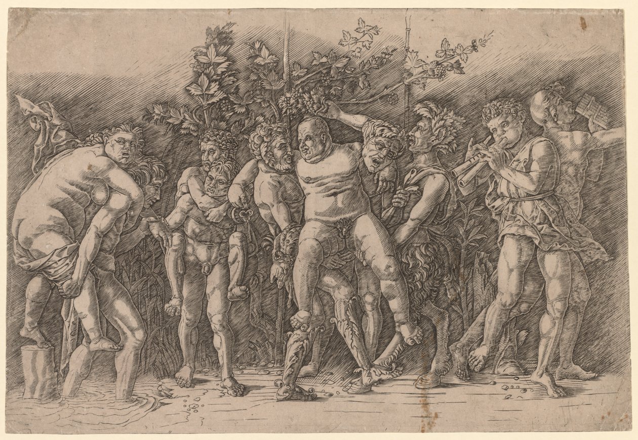 Bacchanal مع Silenus. بواسطة جيوفاني أنطونيو دا بريشيا