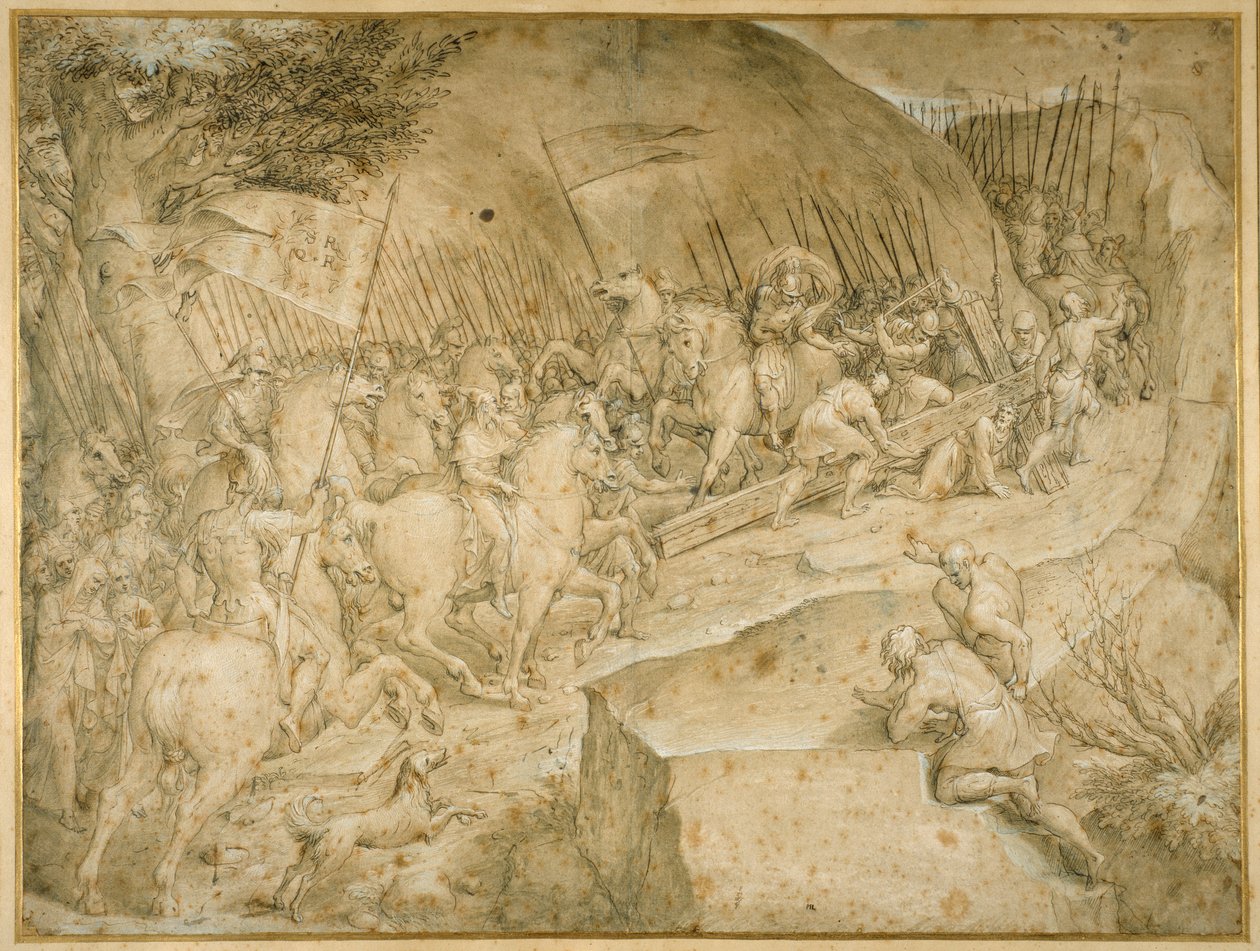 The Road to Calvary (pen & brown ink with brown wash) بواسطة جيوفاني باتيستا كاستيلو
