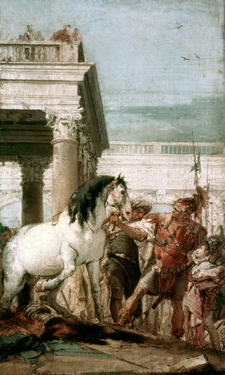 الإسكندر الأكبر وحصانه Bucephala بواسطة جيوفاني باتيستا (1696-1770) تيبولو