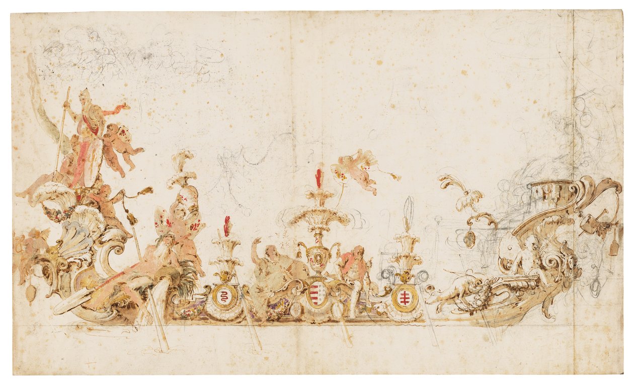 تصميم لجندول احتفالي يمثل انتصار بولندا بواسطة جيوفاني باتيستا (1696-1770) تيبولو
