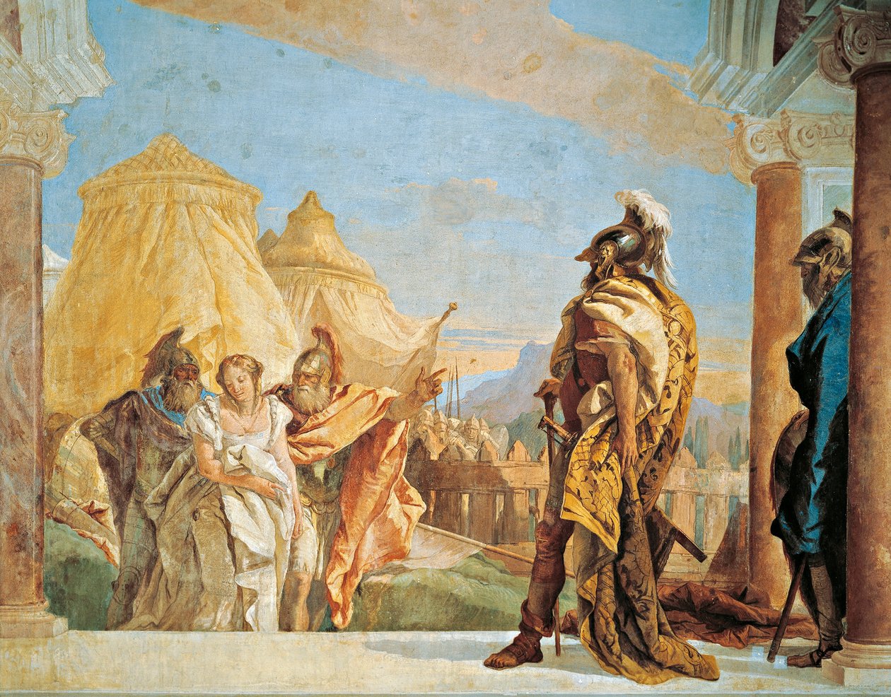 يقود Eurybates و Talthybius Briseis إلى Agamemnon بواسطة جيوفاني باتيستا (1696 ـ 1770) تيبولو