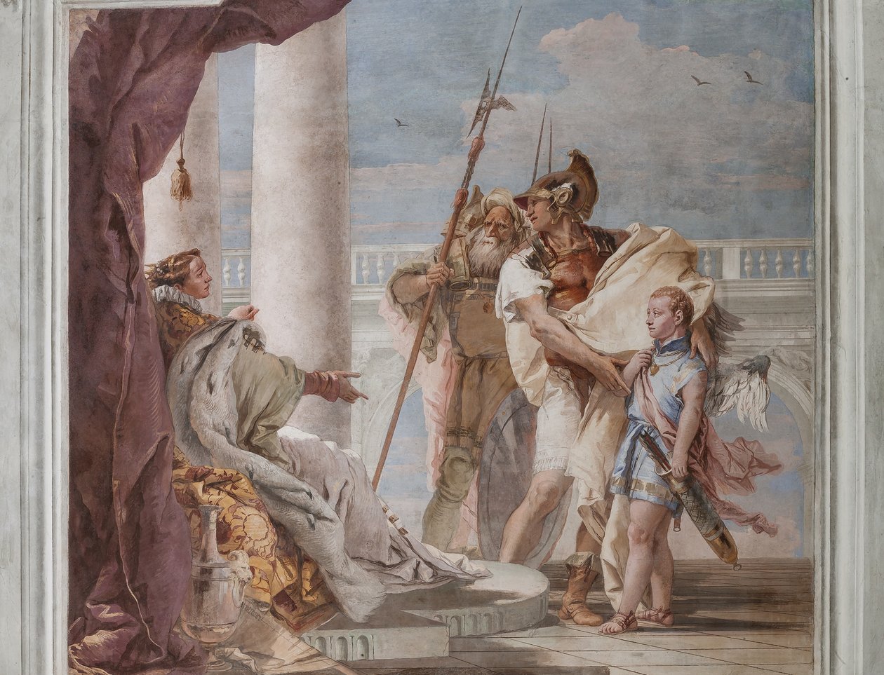 Palazzina (مبنى صغير) ، الغرفة الثالثة أو غرفة Aeneid: "Aeneas يعرّف Eros إلى Didone على غرار Ascanius" بواسطة جيوفاني باتيستا تيبولو