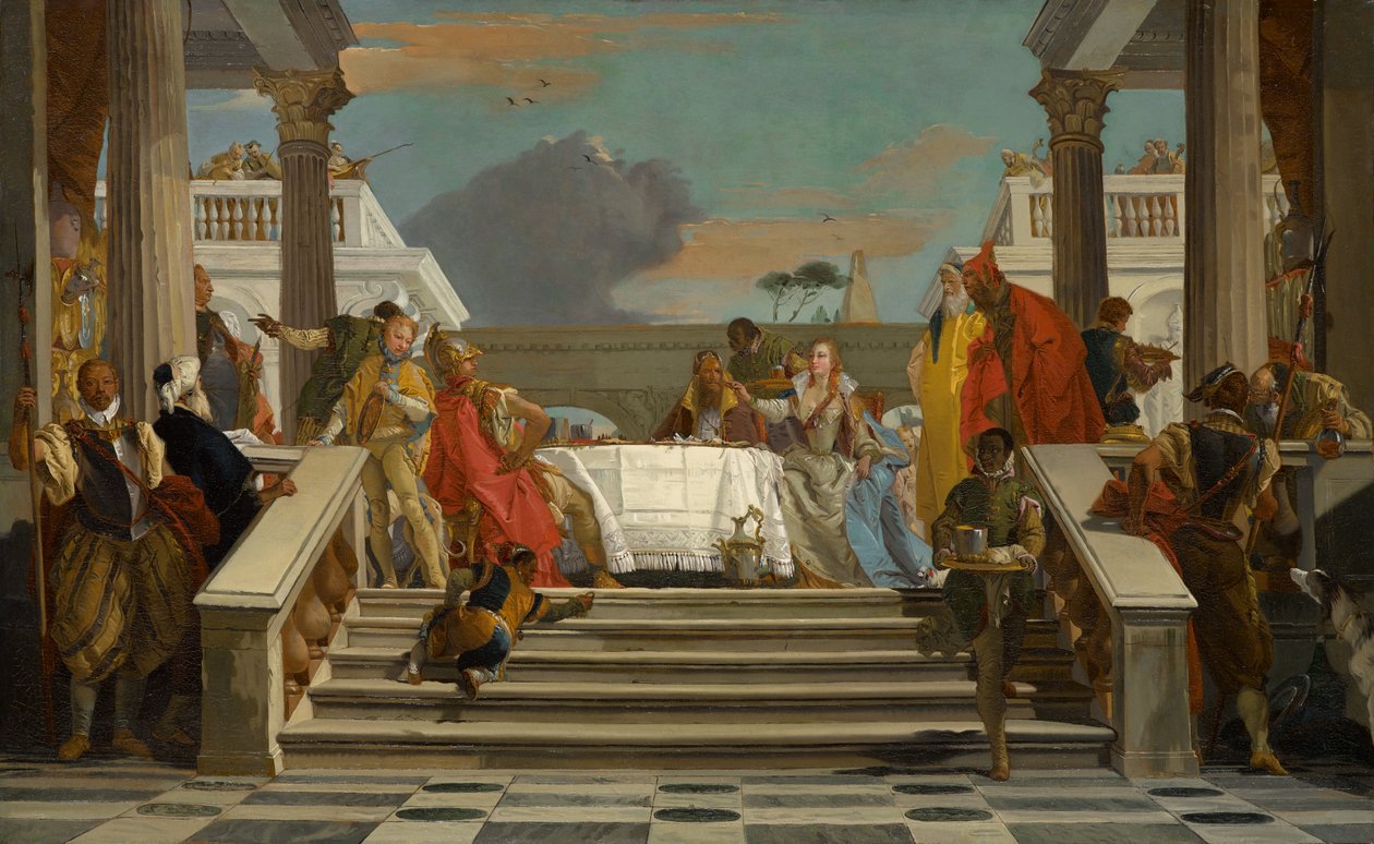مأدبة كليوباترا وأنتوني ، حوالي 1747-1750 (زيت على قماش) بواسطة جيوفاني باتيستا تيبولو