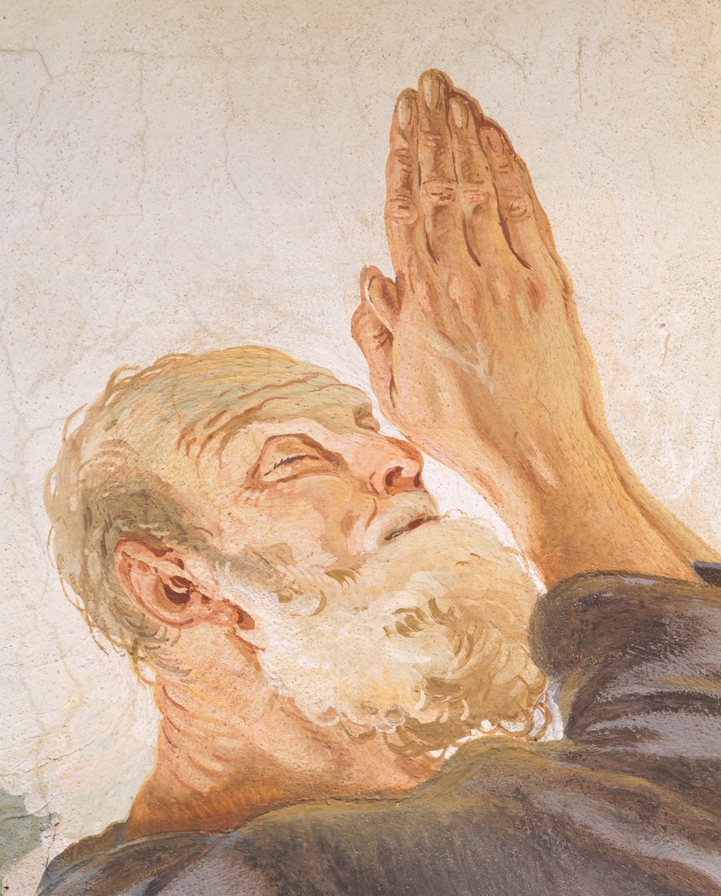Abraham and angels, by Giambattista Tiepolo (1696-1770), fresco, Detail, Archbishop